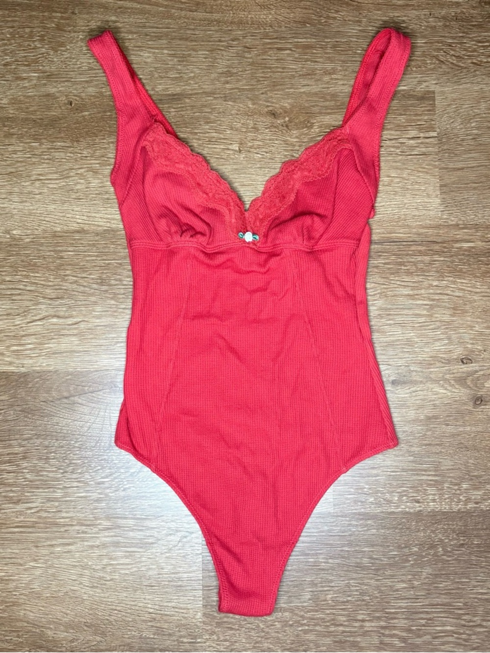 Red Lace Thong Bodysuit size Xs